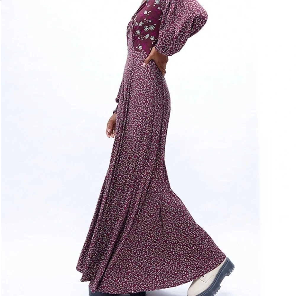 Free People love story maxi dress in winter mixed floral SXS 198$ - Picture 3 of 15